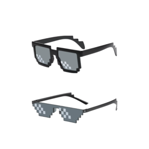 8 Bit Thug Life Sunglasses Shades Pixelated Ladies Sunglasses Eyeglasses Mosaic Sunglasses For Men Women Unisex Gift Toy Glasses