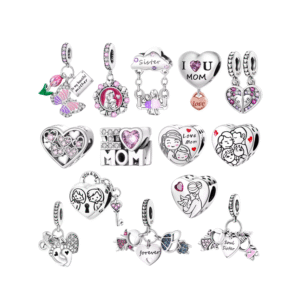 925 Silver Charms Love Mother Family Sister Heart Beads Fit Original Bracelet DIY Woman Jewelry Gift For Friend