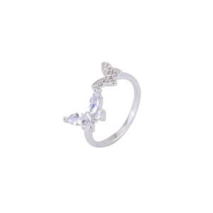 925 Sterling Silver Butterfly Zircon Open Rings For Women Wedding Luxury Fine Jewelry Accessories Wholesale 2023