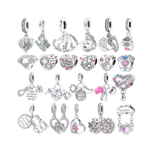925 Sterling Silver Heart & Mum Dangle Dream Catcher Charm Fit 4MM hole diamete Bracelet DIY Jewelry For Women Bracelet Beads