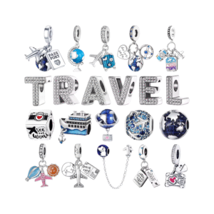 925 Sterling Silver Travel Passport Trunk Charms Fit Original Bracelet Diy Airplane Earth Beads for Jewelry Making Gift