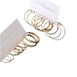 Trendy Classic Mobius Ring Gold Color Hoop Earrings Retro Geometric Cross Twisted Circular Earring Set Women's Retro Jewelry